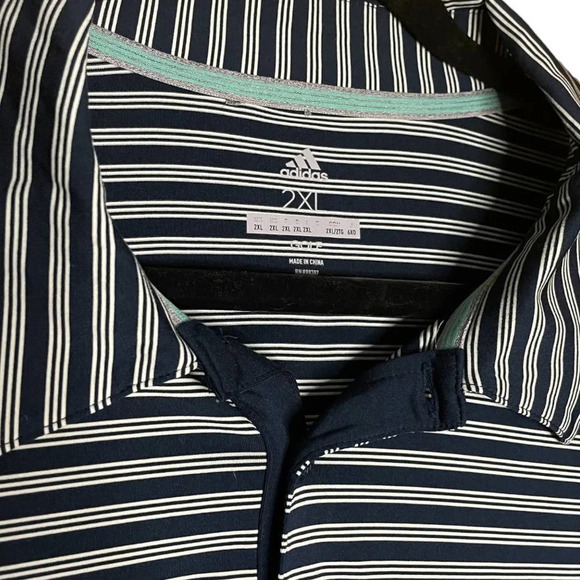 Adidas Men's Golf Striped Performance Polo Size XXL / 2X Big & Tall Short Sleeve - Picture 4 of 6